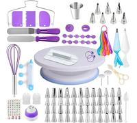 Cake Craft Tools Cake Turntable Decorating Tips Flower Styler Spatulas Replacement Caps Decorating Bags 137 Piece Set Decorating Bags Reusable for Beginners Cake Decorating Supplies Kit