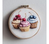Cake Cup Cross Stitch Kits for Beginners Adults,11 CT Patterns Dimensions Embroidery Kits Arts Craft Kits, Home Decor 13.7 x 13.7in,35x35cm（26414-2）-307A