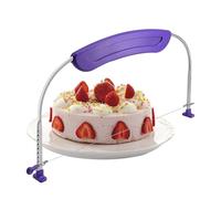 Cake Cutter, Professional Cake Leveller, Adjustable Cake Slicer Cutter with Stainless Steel Wires, 34.5x15.8cm Baking Tool for Birthday Wedding Layer Cakes (Purple)