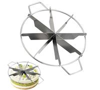 Cake Cutter Slicer, Ergonomic Sides Handles, Cake Portion Cutter Stainless Steel, Non Stick Round Pastry Cheese Pizza Cutting Press Tool with Handled for Precise and Even Division 12.2x10.43x2.76 in