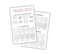 Cake Cutting Guide, Serving Guide, 30 Pack 5.5 x 8.5 Inch Square Dessert Bakers Template, Grid Chart Table Board with Measurements, Wedding