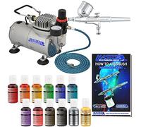 CAKE DECORATING AIRBRUSH KIT with 12 Food Colors and Air Compressor