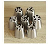 Cake Decorating, Decorating Tools, Piping Nozzles, 7PCS Russian Tulip Icing Tip Nozzle Pastry Tips Cupcake Decorator Rose Stainless Steel