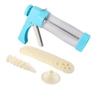 Cake Decorating Gun, Biscuit Maker Dessert Piping Decorator Plastic Icing Pens with 16 Discs and 6 Decoration Tips for Jam Cream Pastes (Blue)