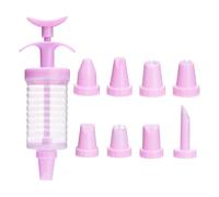 Cake Decorating Gun,Cupcake Frosting Set,with 8 Frosting Nozzles,Dessert Decorating Syringe Set, Suitable for Cake Biscuit Decorating Kitchen Baking,Icing Syringe,Cake Decorating Cream Syring (Pink)