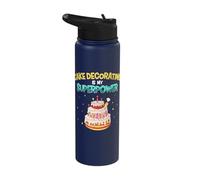 Cake Decorating is My Superpower Muffin Cupcake Baking Baker Stainless Steel Insulated Water Bottle