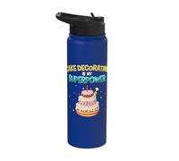 Cake Decorating is My Superpower Muffin Cupcake Baking Baker Stainless Steel Insulated Water Bottle