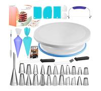 Cake Decorating Kit - Beginner Turntable Set, Piping Bags and Tips, Frosting Pastry Tools, Easy Icing Application, Top Baking Accessories, Kitchen Supplies for Professional Dessert