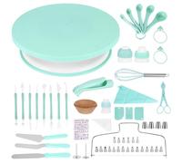 Cake Decorating Kit, Icing Piping Kit 207PCS Cake Decorating Tools with Cake Spinner Turntable, Piping Bags and Nozzles, Cupcake Liners Icing Scrapers Spatulas Cake Leveler for Baking-for Beginners