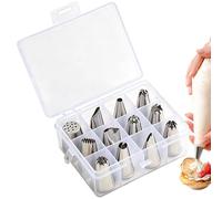 Cake Decorating Nozzles - Icing Nozzles Stainless Steel Pack of 12 | Cupcake Piping Set, for Meringue Drops, Cupcakes, Pastries and Baking at Home, Suitable for Beginners and Baking Enthusiasts