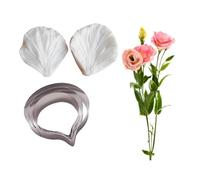 Cake Decorating Petal Leaf Vein Texture Printing Silicone Stainless Steel Cutter Set,Fondant Cakes Modeling Gum Paste Flower Mould Sugarcraft Mold Cake Making Tool (Lisianthus)