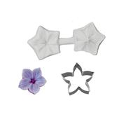 Cake Decorating Petal Leaf Vein Texture Printing Silicone Stainless Steel Cutter Set,Fondant Cakes Modeling Gum Paste Flower Mould Sugarcraft Mold Cake Making Tool (Five-Pointed Star Flower)