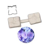 Cake Decorating Petal Leaf Vein Texture Printing Silicone Stainless Steel Cutter Set,Fondant Cakes Modeling Gum Paste Flower Mould Sugarcraft Mold Cake Making Tool (Hydrangea Macrophylla)