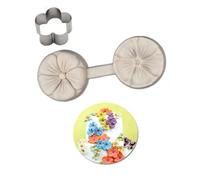 Cake Decorating Petal Leaf Vein Texture Printing Silicone Stainless Steel Cutter Set,Fondant Cakes Modeling Gum Paste Flower Mould Sugarcraft Mold Cake Making Tool (Five Petal Flower)