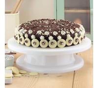 Cake Decorating Rotating Turntable Revolving Stand Sugar Craft Cake Tools Decorating 360 Degree Round Easy Rotate (White Cake Table)