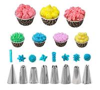 Cake Decorating Supplies Kit,14 PCS/Set Drop DIY Silicone Pastry Bag Nozzles Tips Icing Piping Cream Reusable Pastry Bags 8 Nozzle Set Cake Decorating Tool (Blue)