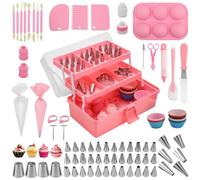 Cake Decorating Tools Supplies Kit: 236pcs Baking Accessories with Storage Case - Piping Bags and Icing Tips Set - Cupcake Cookie Frosting Fondant Bakery Set for Adults Beginners or Professional