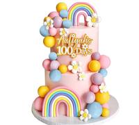Cake Decoration,39 PCS Ball Cake Toppers - Mini Balloon Balls Pastel Rainbow DIY Baking Cupcake Cake Decorations for Birthday Baby Shower Macaron Unicorn Party