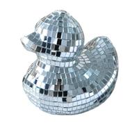 Cake Decoration Duck Shape Balls, Disco Ball Silver Disco Ball, Glitter Ball Shiny Ball, Disco Ball, Mirrored Glass Cake Toppers, Creative Desk Ornament For Theme Parties