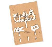 Cake Decoration for First Day of School, Wooden Finally School Child Cake Decoration Cake Topper School Child Cake Decoration Cake Topper ABC 123 Cake Decoration First Day of School for Girls Boys
