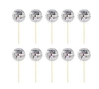 Cake Decoration MirrorBalls Cake Toppers 1970s DiscoCake Decoration Table Decorations 10pcs