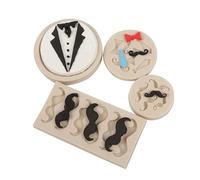 Cake Decoration Moulds 4Pcs Silicone Mold Mustache Bow Tie Shape Fondant Baking Tools Chocolate Cake Mold