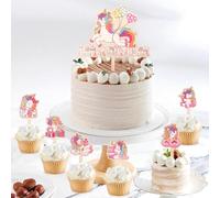 Cake Decoration Unicorn Wood 2025, Unicorn Cake Decoration Girls, Colourful Happy Birthday Cake Topper Cake Cupcake Muffin Decoration Children's Birthday Party