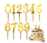 Cake Decorations,Acrylic Decorative Cupcake Decor - 0-9 Numbers Happy Birthday Cake Topper | for Birthday Celebration Wedding Family Gathering Retirement Boys Girls