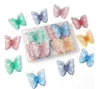 Cake Decorations, Edible Cake Decorations & Butterfly Cake Decorations, 70 Pcs Watercolor 3D Wafer Paper Butterflies, Ready-to-Use & Realistic for Cakes Cupcakes, with Storage Box
