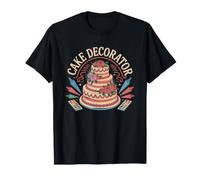 Cake Decorator Vintage Retro Pastry Chef Badge Stamp Art T-Shirt