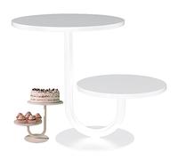 Cake Display Stand 2-tier Cupcake Stand Afternoon Tea Party Round Plates Serving Platters for Parties Wedding Cake
