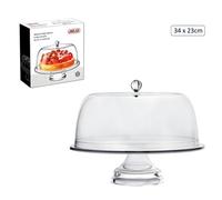Cake Display Stand With Dome Lid Clear Round Pedestal Acrylic Dessert Serving