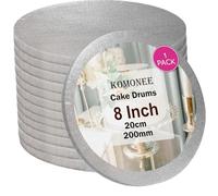 Cake Drum Boards 8" Inch Silver Round Baking Base For Home Parties Weddings Birthdays Cupcakes Display Stand