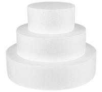 Cake Dummies, 3 Piece Round Foam Cake Dummies 4, 6, 8 inch inch Set for Decorating, Display