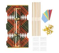 Cake Factory Christmas Crackers Cracker Luxury Make Your own DIY Novelty Kit (Pack of 24) 8 Designs elf Traditional Santa Reindeer Snow Man Penguin Rose Gold Colour Your own (Tartan, 24)