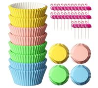 Cake Factory Mini Baking Cupcake & 600 Muffin Liners Paper Cups Liner Cases for Birthday Party Wedding Home Party Themed Event Charity and Special Occasions