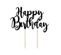 Cake Figurine/Cake Topper"Happy Birthday” 17 cm Black