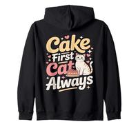 Cake First Cat Always Cute Birthday Cat Lover Zip Hoodie