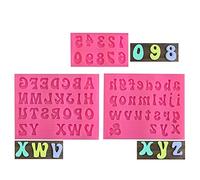 Cake Fondant Mould 3Pcs DIY Baking Alphanumeric Silicone Mold DIY Fondant Cake Clay Chocolate Mold