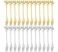 Cake Forks,Bootoow Dessert Forks Set of 24 Pcs,4.72 Inch Stainless Steel Cake,Pastry,Fruit,Cutlery Set Dishwasher Safe,for Home Wedding Party Cafe Restaurant