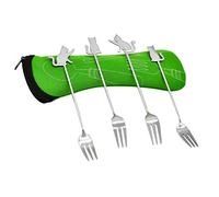 Cake Forks Lovely Cat Stainless Steel Fruit Pastry Dessert Forks with Case for Home Home Camping Picnic 4pcs (14.6x2cm)