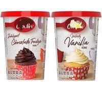 Cake Frosting Decoration Chocolate Fudge & Velvety Vanilla Icing 400g (Pack of 2), Compatible with Betty Crocker Brownie Recipes, Instant Ready to Use Frosting for Cakes Cupcakes
