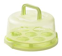 Cake Holder - 7-Slot Round Cake Cupcake Carrier - Pie Carrier Cake Storage Container with Handle And Lid, Cupcake Holder Fit Cake, Muffin And Pies