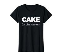 Cake is The Answer Value Graphic T-Shirt, Women, Black, XS