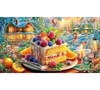 cake Jigsaw Puzzle 1000 Pieces - Fun Family Activity Great Gift Idea Challenging for Adults 38x26/1000pcs
