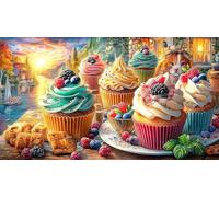 cake Jigsaw Puzzle 1000 Pieces Impossible Hard Difficult Educational Games for Adults Kids Great Gift Idea for Relaxation 38x26/1000pcs