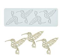 Cake Lace Mold, Silicone Lace Fondant Molds, Sugar Craft Impression Mold Edible Cake Molecular Cuisine Decorating, 3 Holes Hummingbird