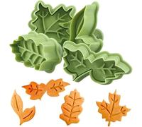 Cake Leaves Baking Pie Crust Mold Cookie Cutters, Pastry/Fondant Stampers/Apple Pie for Thanksgiving, Set of 4 (Random Color)
