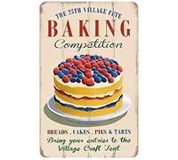 Cake Metal Sign Baking Competition Breads£¬Cakes£¬pies and Tarts Vintage Metal Poster Home Kitchen Bar Restaurant Hotel Coffe Wall Decor Plaque 12X8 Inch