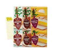 Cake Mix Bundle With Greens Cheesecake 259g x2, Lemon Pie Filling 140g x2, Chocolate Sponge 221g x2 and Intrinsic Treats Shopping List Card